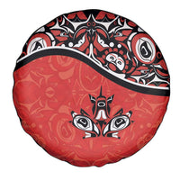 Canada Day Spare Tire Cover Haida Maple Leaf Style Tattoo Red - Wonder Print Shop