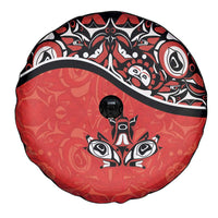Canada Day Spare Tire Cover Haida Maple Leaf Style Tattoo Red - Wonder Print Shop