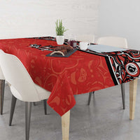 Canada Day Tablecloth Haida Maple Leaf Style Tattoo Red - Wonder Print Shop