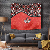 Canada Day Tapestry Haida Maple Leaf Style Tattoo Red - Wonder Print Shop