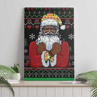 Santa Claus With African Traditional Costume Canvas Wall Art Christmas - Wonder Print Shop