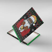 Santa Claus With African Traditional Costume Canvas Wall Art Christmas - Wonder Print Shop