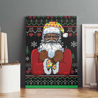 Santa Claus With African Traditional Costume Canvas Wall Art Christmas - Wonder Print Shop