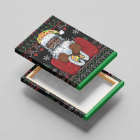 Santa Claus With African Traditional Costume Canvas Wall Art Christmas - Wonder Print Shop