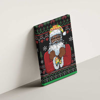 Santa Claus With African Traditional Costume Canvas Wall Art Christmas - Wonder Print Shop
