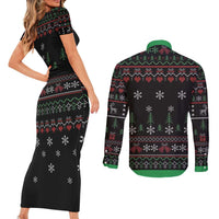 Santa Claus With African Traditional Costume Couples Matching Short Sleeve Bodycon Dress and Long Sleeve Button Shirt Christmas - Wonder Print Shop