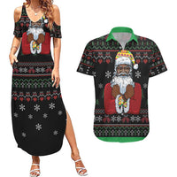 Santa Claus With African Traditional Costume Couples Matching Summer Maxi Dress and Hawaiian Shirt Christmas - Wonder Print Shop