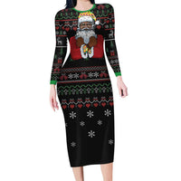 Santa Claus With African Traditional Costume Family Matching Long Sleeve Bodycon Dress and Hawaiian Shirt Christmas - Wonder Print Shop