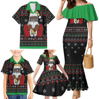Santa Claus With African Traditional Costume Family Matching Mermaid Dress and Hawaiian Shirt Christmas - Wonder Print Shop