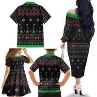 Santa Claus With African Traditional Costume Family Matching Off The Shoulder Long Sleeve Dress and Hawaiian Shirt Christmas - Wonder Print Shop