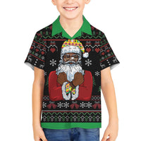 Santa Claus With African Traditional Costume Family Matching Off Shoulder Maxi Dress and Hawaiian Shirt Christmas - Wonder Print Shop