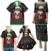Santa Claus With African Traditional Costume Family Matching Puletasi and Hawaiian Shirt Christmas - Wonder Print Shop