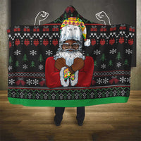 Santa Claus With African Traditional Costume Hooded Blanket Christmas