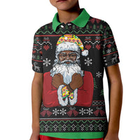 Santa Claus With African Traditional Costume Kid Polo Shirt Christmas - Wonder Print Shop