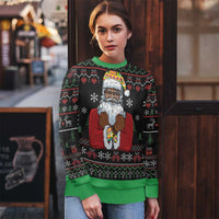 Santa Claus With African Traditional Costume Ugly Christmas Sweater Christmas - Wonder Print Shop