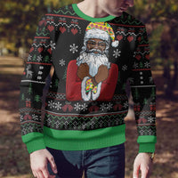 Santa Claus With African Traditional Costume Ugly Christmas Sweater Christmas - Wonder Print Shop