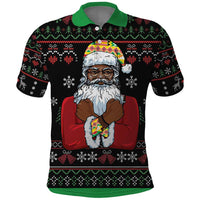 Santa Claus With African Traditional Costume Polo Shirt Christmas - Wonder Print Shop