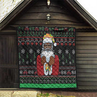 Santa Claus With African Traditional Costume Quilt Christmas - Wonder Print Shop