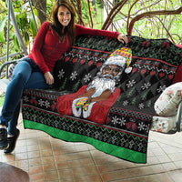 Santa Claus With African Traditional Costume Quilt Christmas - Wonder Print Shop