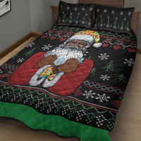 Santa Claus With African Traditional Costume Quilt Bed Set Christmas - Wonder Print Shop