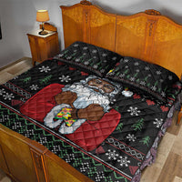 Santa Claus With African Traditional Costume Quilt Bed Set Christmas - Wonder Print Shop