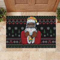 Santa Claus With African Traditional Costume Rubber Doormat Christmas - Wonder Print Shop