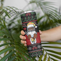 Santa Claus With African Traditional Costume Skinny Tumbler Christmas - Wonder Print Shop