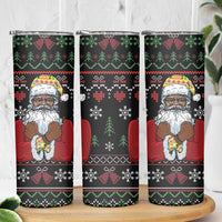 Santa Claus With African Traditional Costume Skinny Tumbler Christmas - Wonder Print Shop
