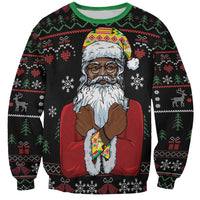 Santa Claus With African Traditional Costume Sweatshirt Christmas - Wonder Print Shop
