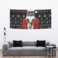 Santa Claus With African Traditional Costume Tapestry Christmas - Wonder Print Shop