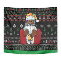 Santa Claus With African Traditional Costume Tapestry Christmas - Wonder Print Shop