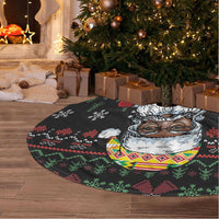 Santa Claus With African Traditional Costume Tree Skirt Christmas - Wonder Print Shop