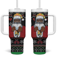 Santa Claus With African Traditional Costume Tumbler With Handle Christmas - Wonder Print Shop