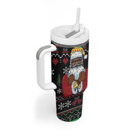 Santa Claus With African Traditional Costume Tumbler With Handle Christmas - Wonder Print Shop