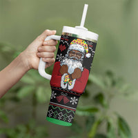 Santa Claus With African Traditional Costume Tumbler With Handle Christmas - Wonder Print Shop