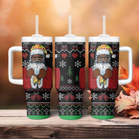Santa Claus With African Traditional Costume Tumbler With Handle Christmas - Wonder Print Shop