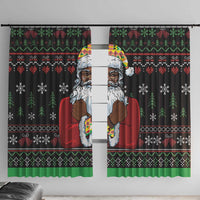 Santa Claus With African Traditional Costume Window Curtain Christmas - Wonder Print Shop