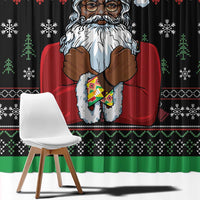 Santa Claus With African Traditional Costume Window Curtain Christmas - Wonder Print Shop