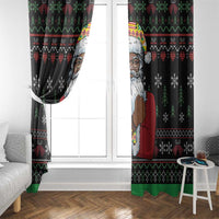 Santa Claus With African Traditional Costume Window Curtain Christmas - Wonder Print Shop