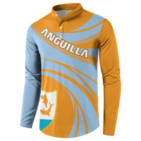 Anguilla Button Sweatshirt Coat Of Arms Cricket Style - Wonder Print Shop
