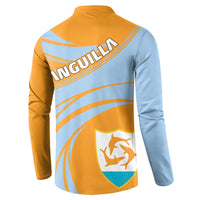 Anguilla Button Sweatshirt Coat Of Arms Cricket Style - Wonder Print Shop