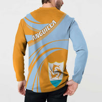 Anguilla Button Sweatshirt Coat Of Arms Cricket Style - Wonder Print Shop
