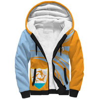 Anguilla Sherpa Hoodie Coat Of Arms Cricket Style - Wonder Print Shop