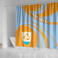 Anguilla Shower Curtain Coat Of Arms Cricket Style