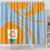 Anguilla Shower Curtain Coat Of Arms Cricket Style