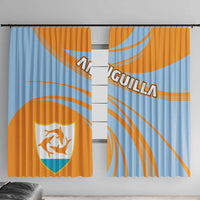 Anguilla Window Curtain Coat Of Arms Cricket Style - Wonder Print Shop