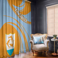 Anguilla Window Curtain Coat Of Arms Cricket Style - Wonder Print Shop