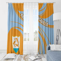 Anguilla Window Curtain Coat Of Arms Cricket Style - Wonder Print Shop
