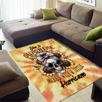 She Is Sunshine Skull Area Rug Tie Dye Yellow - Wonder Print Shop