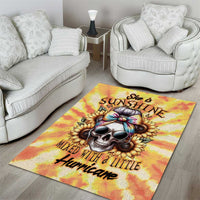 She Is Sunshine Skull Area Rug Tie Dye Yellow - Wonder Print Shop